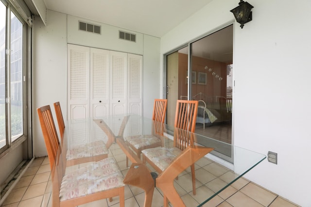 view of tiled dining area