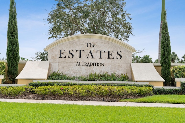 view of community sign