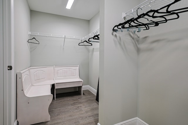 spacious closet featuring hardwood / wood-style floors