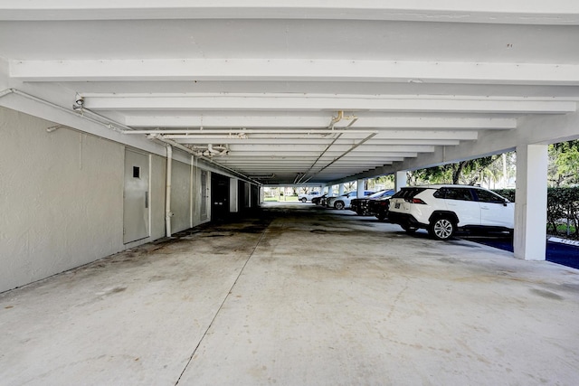 view of garage