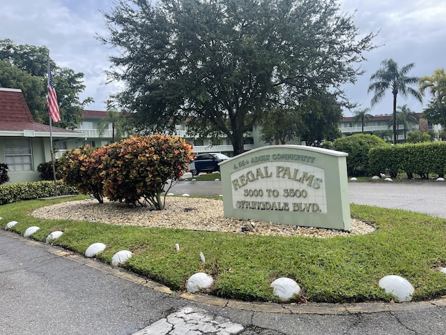 view of community sign