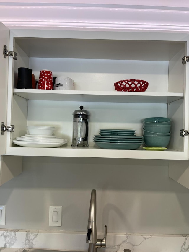 details with open shelves