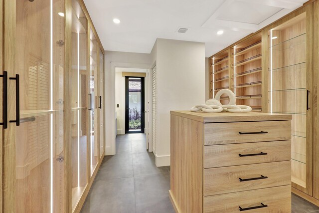 11880 Pebblewood Dr, Wellington, FL 33414 - corridor featuring baseboards, recessed lighting, and concrete flooring