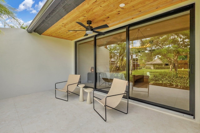 view of patio / terrace with ceiling fan