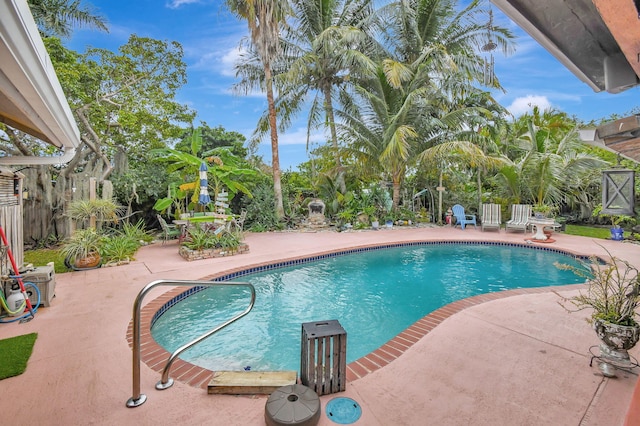 view of swimming pool featuring a patio