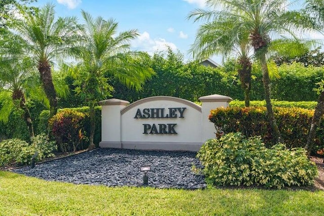 view of community sign