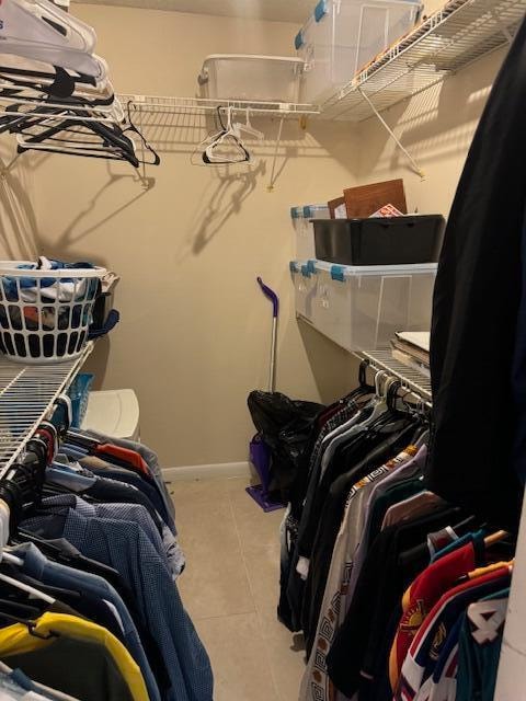 view of walk in closet