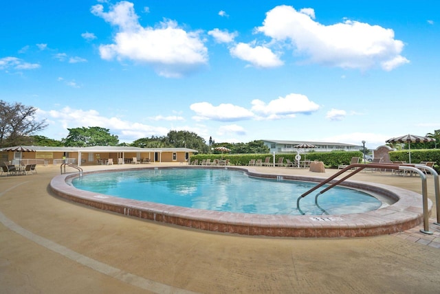 view of pool with a patio area