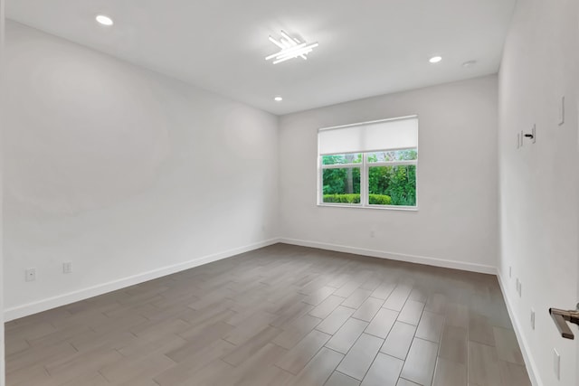 empty room with light hardwood / wood-style floors