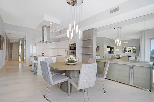 dining room with sink