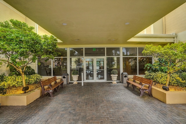 doorway to property featuring french doors and a patio