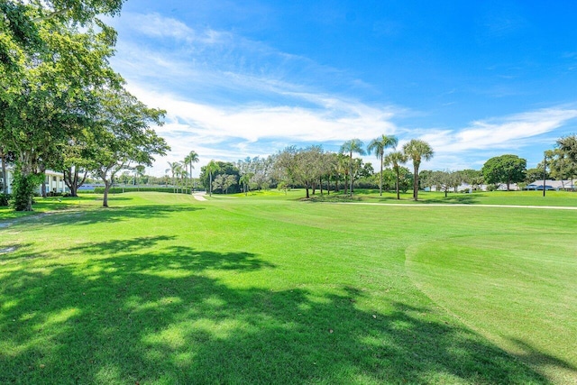 view of community featuring a lawn