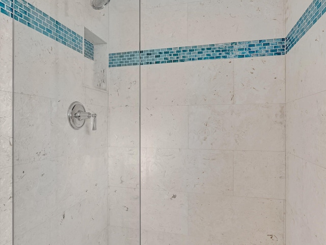 interior details with tiled shower