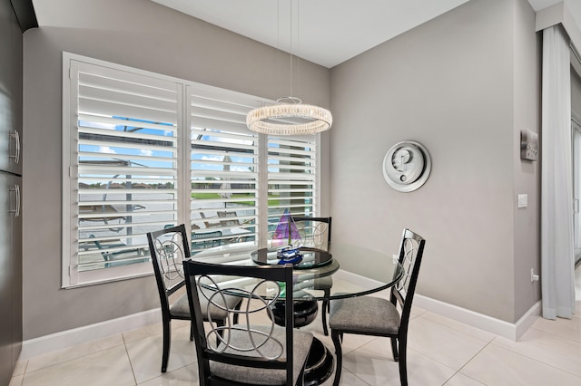 view of tiled dining space