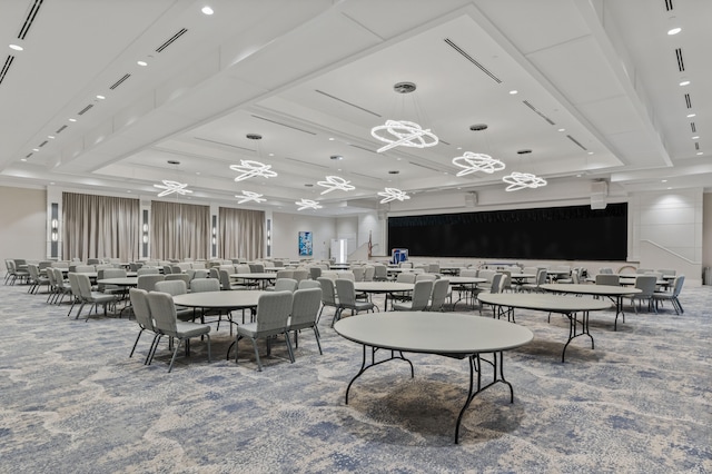 view of carpeted dining room