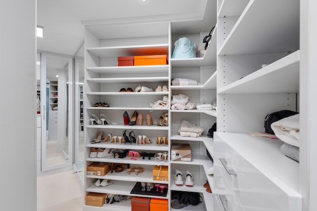 view of walk in closet