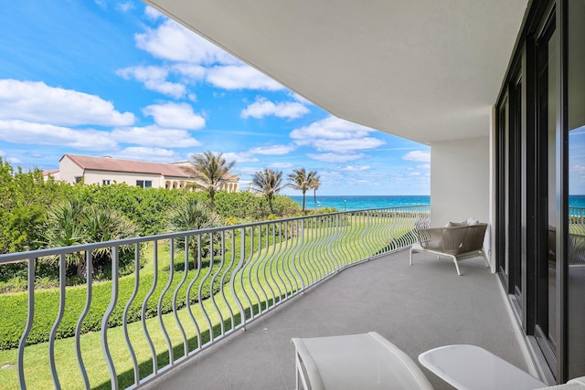 balcony with a water view