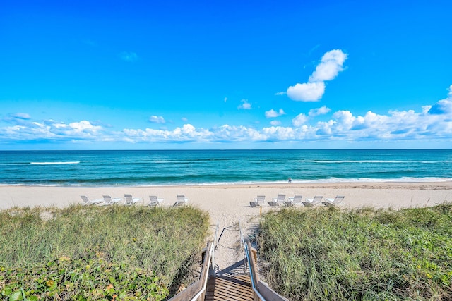 water view featuring a beach view