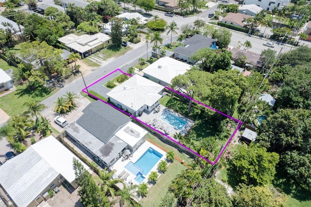 aerial view featuring a residential view