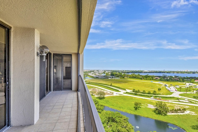 balcony with a water view