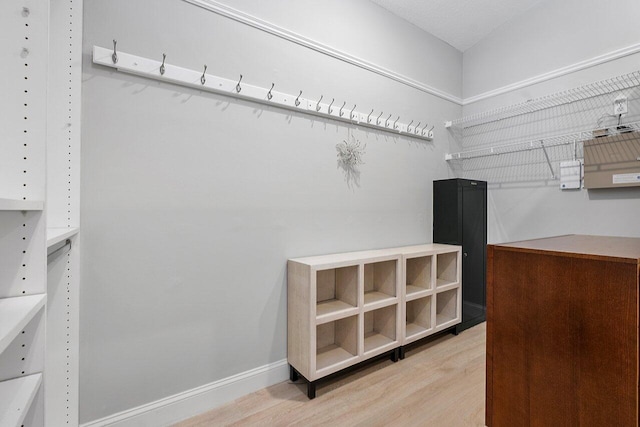 walk in closet featuring light wood-type flooring