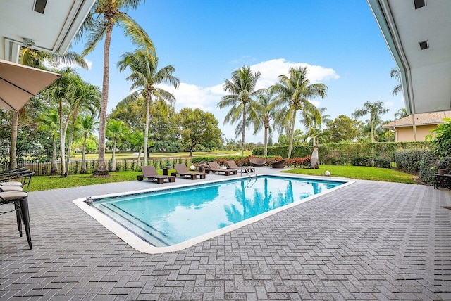 view of pool with a patio