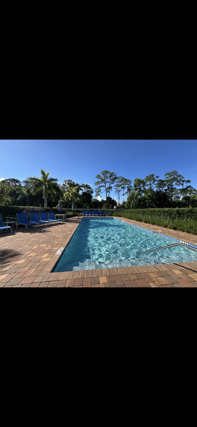 view of pool featuring a patio