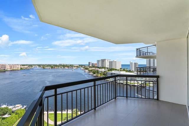 balcony with a water view