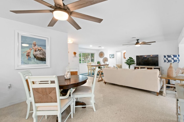 8045 W Lake Dr, Lake Clarke Shores, FL 33406 - dining area with ceiling fan
