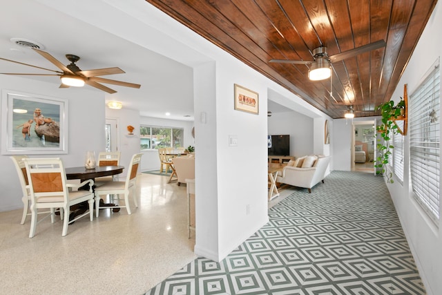 8045 W Lake Dr, Lake Clarke Shores, FL 33406 - hall featuring wooden ceiling and baseboards