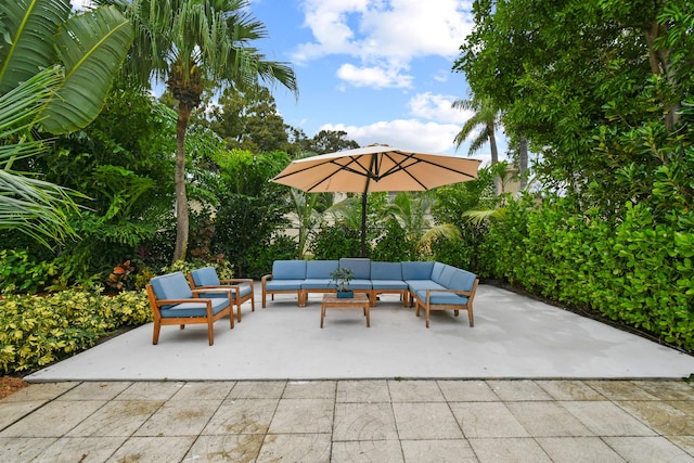 8045 W Lake Dr, Lake Clarke Shores, FL 33406 - view of patio / terrace with an outdoor hangout area