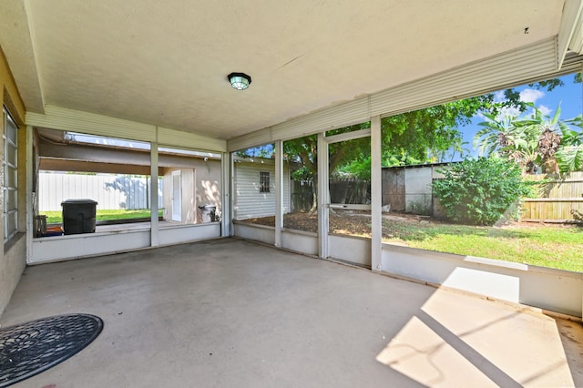 view of unfurnished sunroom