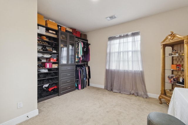 spacious closet featuring carpet floors