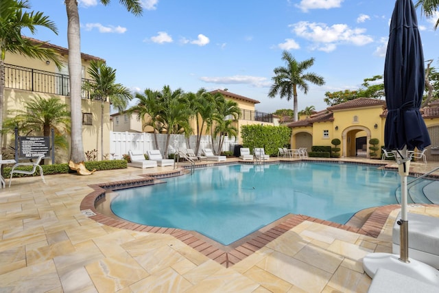 view of pool with a patio