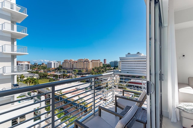 balcony with a city view