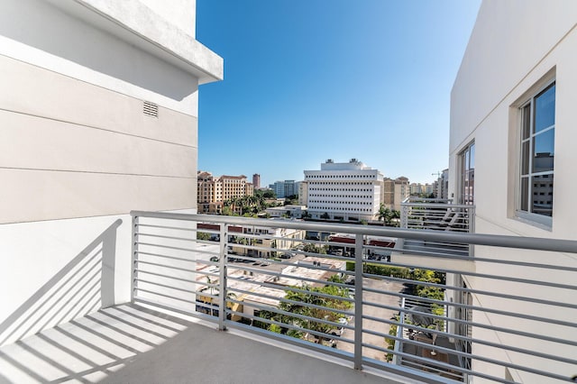 balcony with a city view