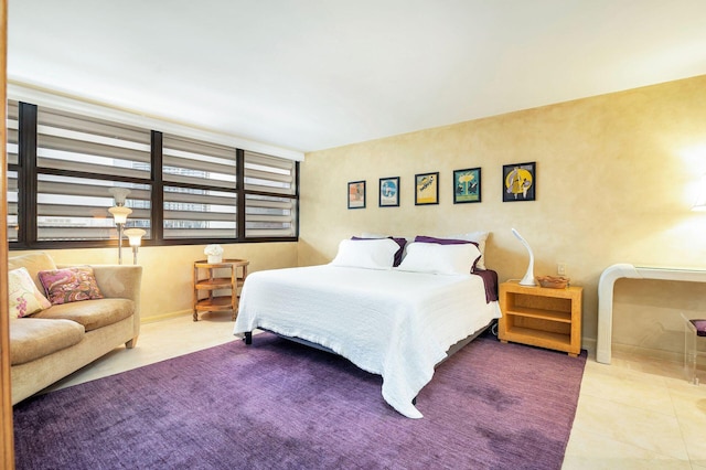 bedroom with tile patterned flooring