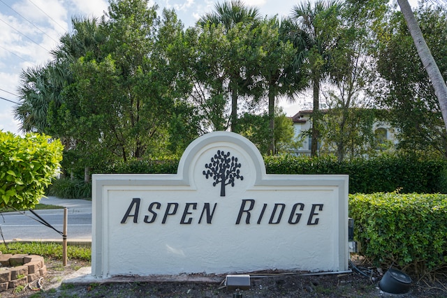 view of community sign