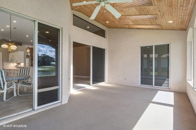 view of patio / terrace featuring ceiling fan