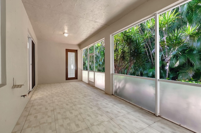 view of unfurnished sunroom