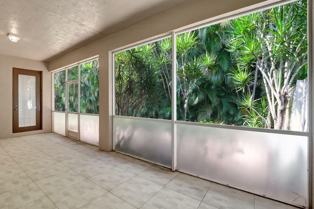 view of unfurnished sunroom