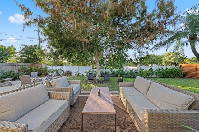 view of patio with outdoor lounge area