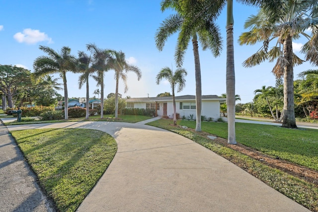 view of front of house with a front lawn