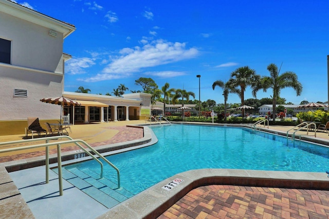 view of pool featuring a patio area