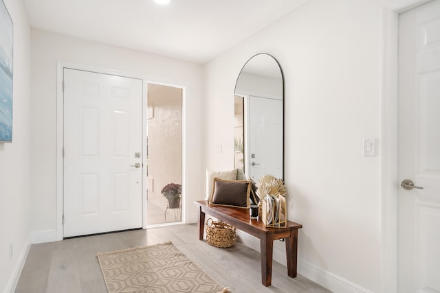 foyer featuring light hardwood / wood-style floors