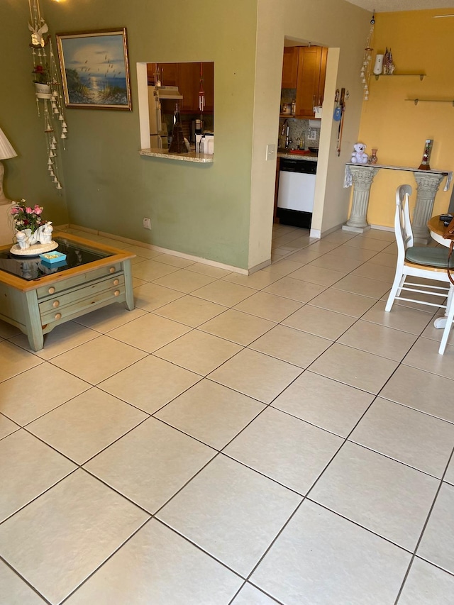 view of tiled living room