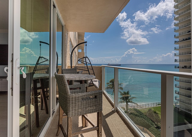 balcony with a water view