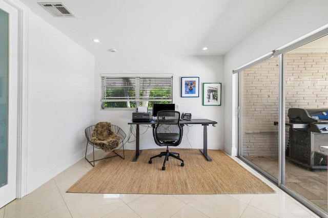 view of tiled office