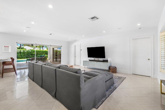 view of tiled living room