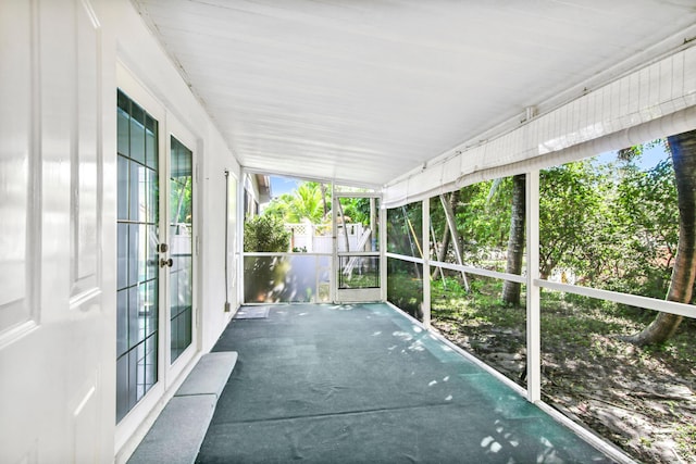 view of unfurnished sunroom